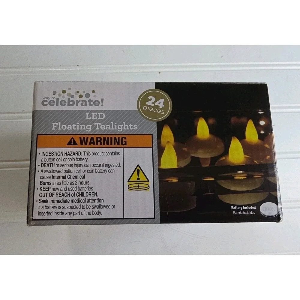 24 Pack LED Floating Candles Waterproof Flameless Tealights Wedding Pool Decor